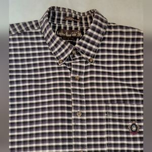 Knights of Round Table Plaid Gingham Flannel Long Sleeve Shirt Vintage